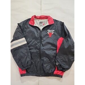 Vtg 90s Team Athletics Chicago Bulls NBA‎ Windbreaker Jacket Zip Youth XL 18-20